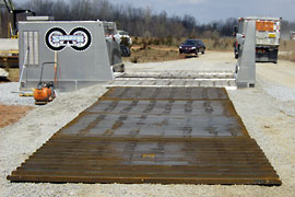 Rumble Pads are placed in front of Wheel Wash to Reduce Maintenance of the unit.